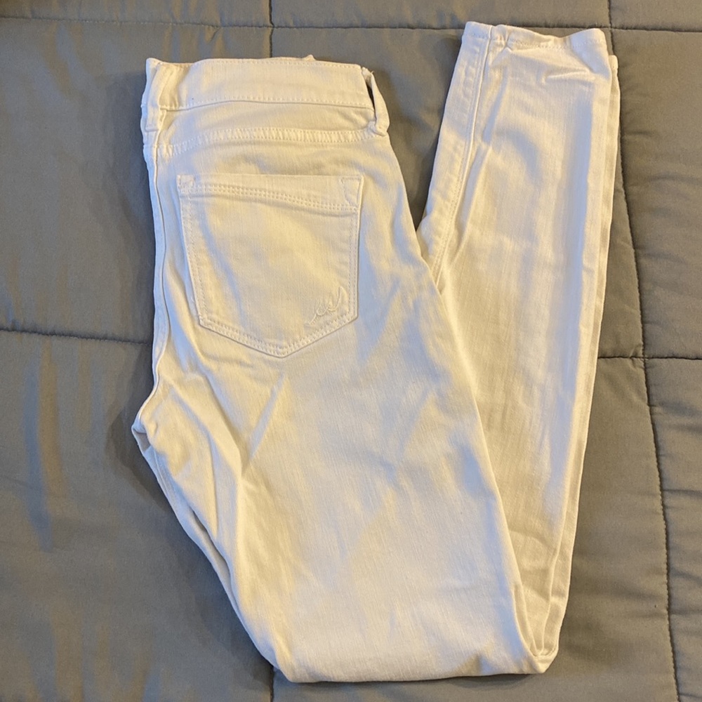 Express Mid Rise Legging White Jeans Size 2R - Picture 2 of 7